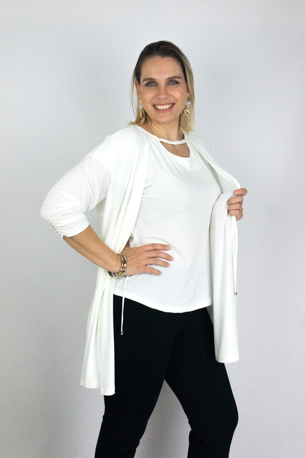 Cardigan con recogido
