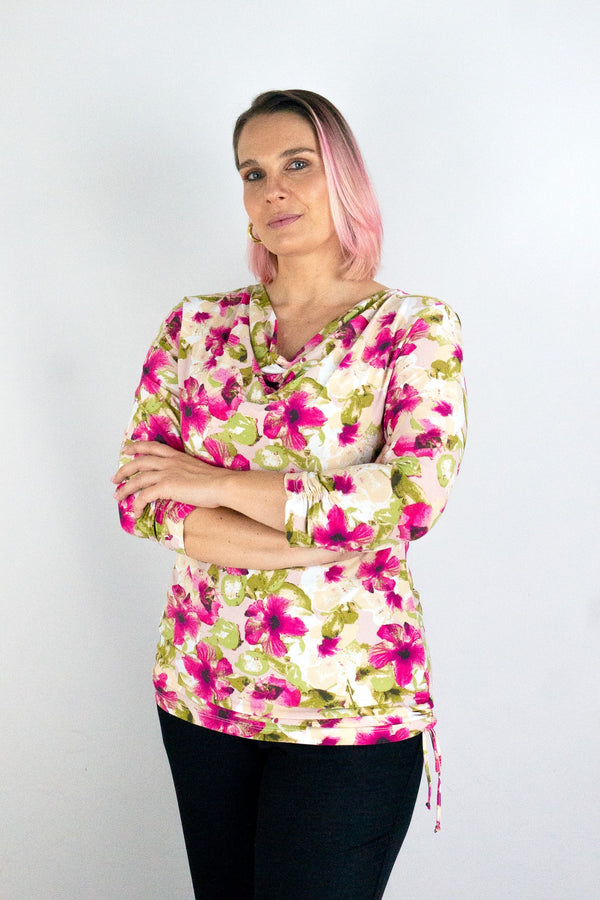 Blusa escote drapeado