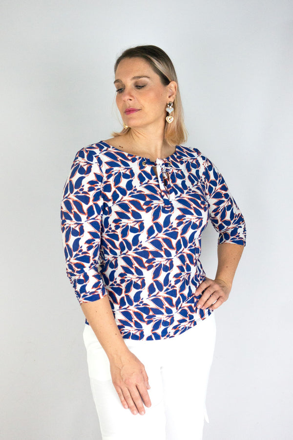 Blusa 3/4 cuello redondo