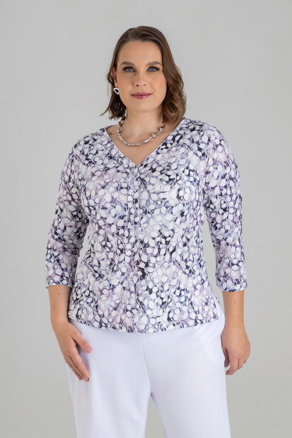 Blusa manga 3/4 con charretera