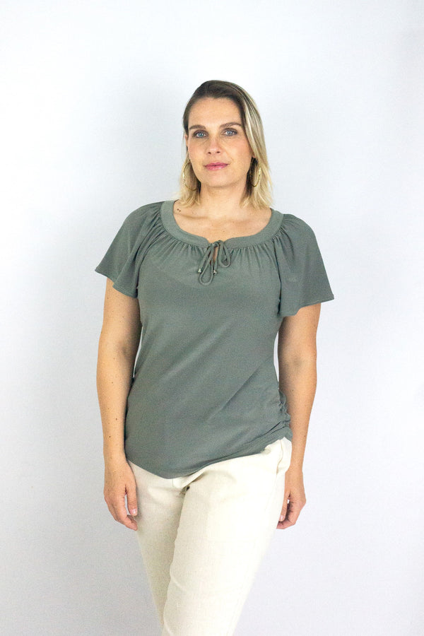 Blusa campesina con manga corta