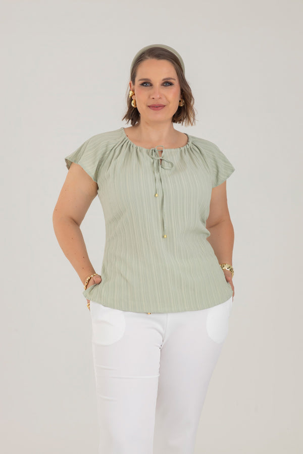 Blusa campesina con abertura