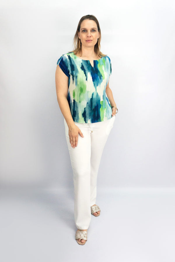 Blusa estampada con charretera