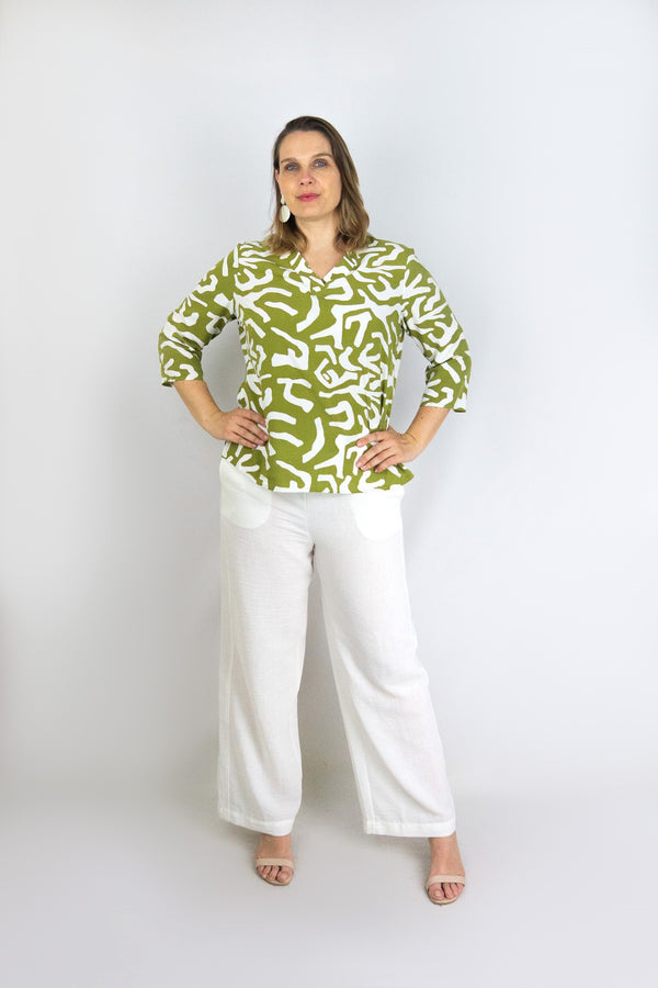 Blusa con perilla cruzada