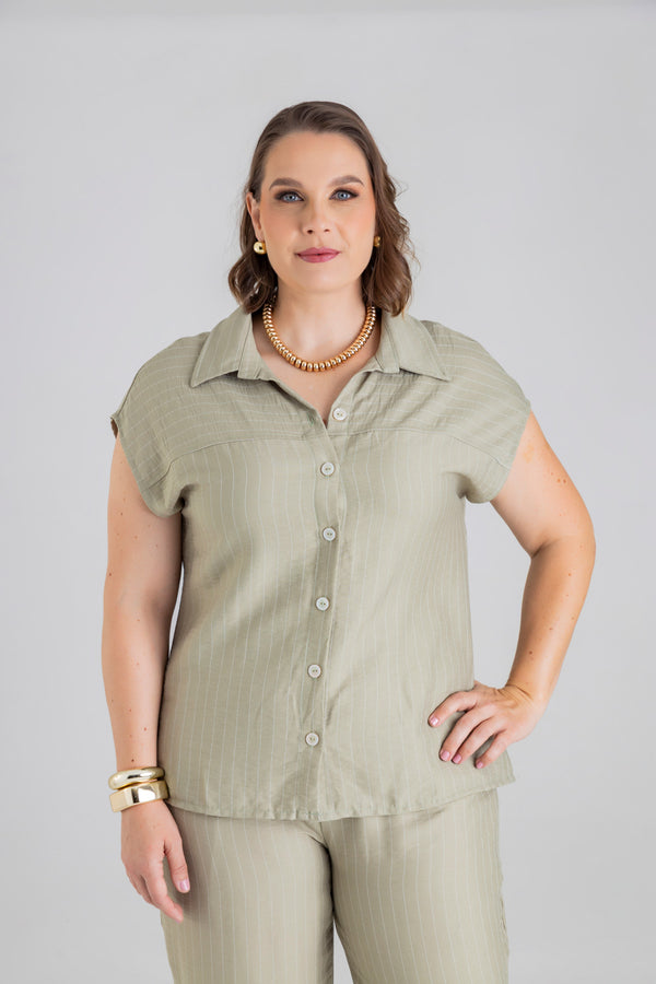 Blusa cuello camisero