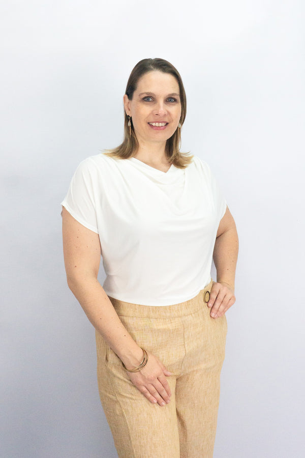 Blusa escote drapeaado