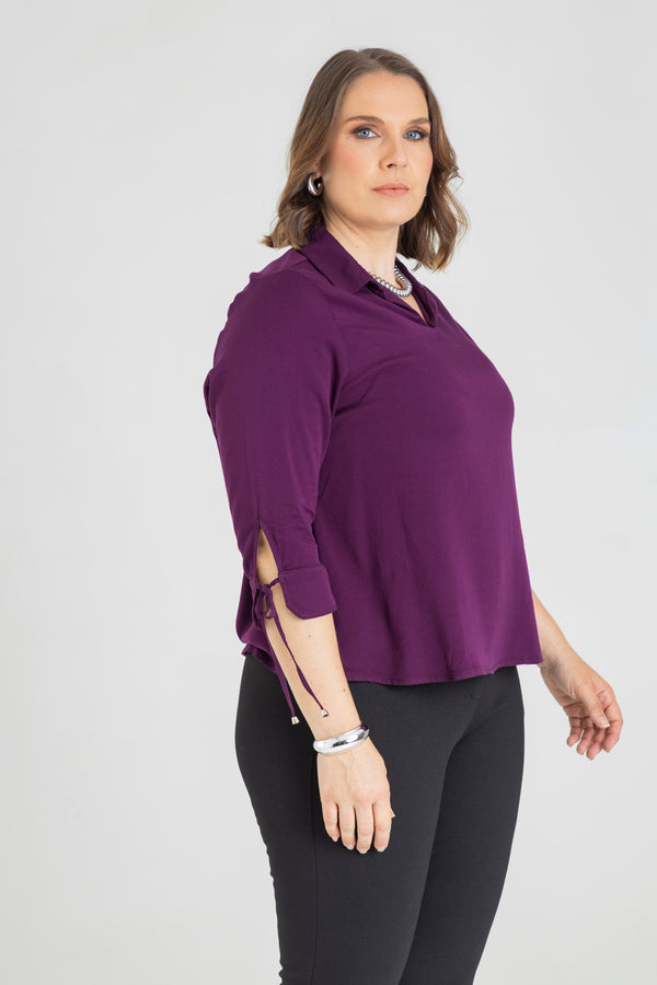 Blusa con cuello camisero