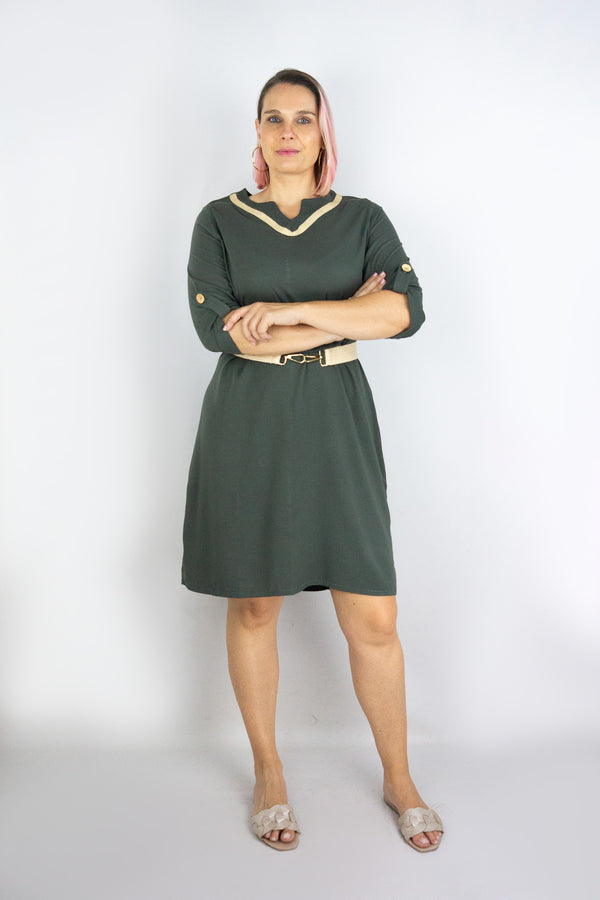 Vestido corto con charretera