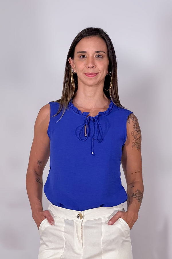 Blusa cuello redondo con bolero