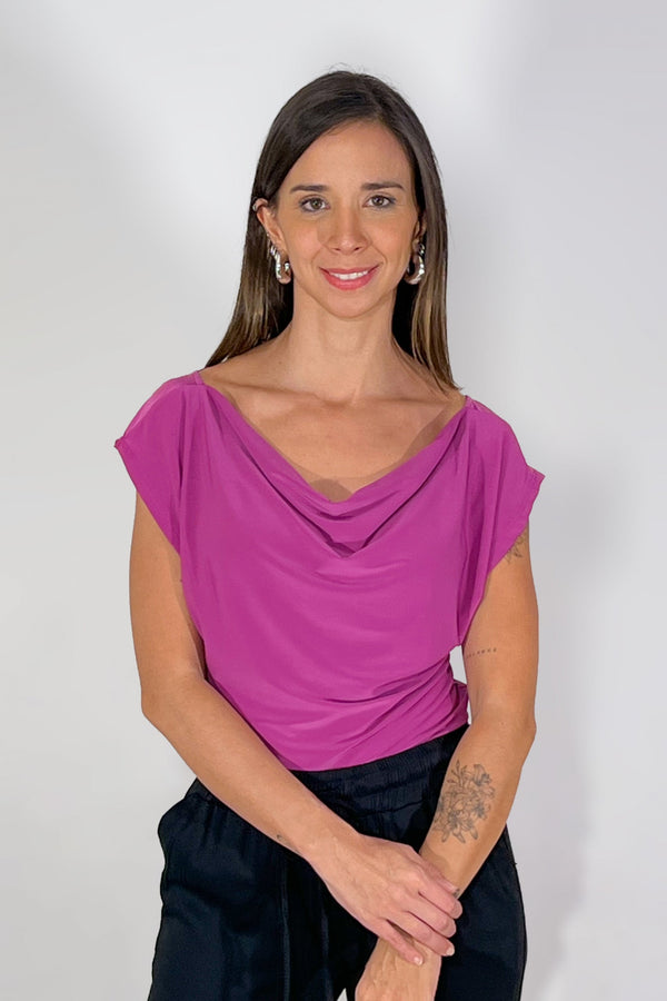Blusa escote drapeado