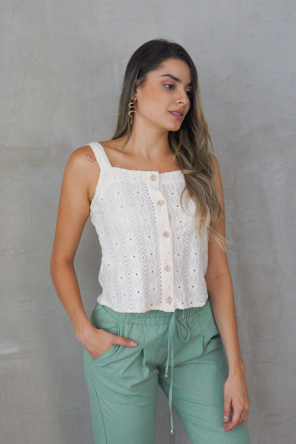 Blusa escote recto