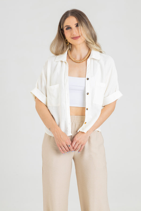 Blusa cuello camisero