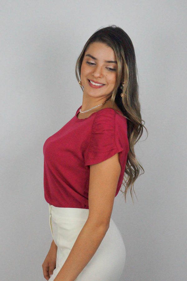 Blusa cuello redondo