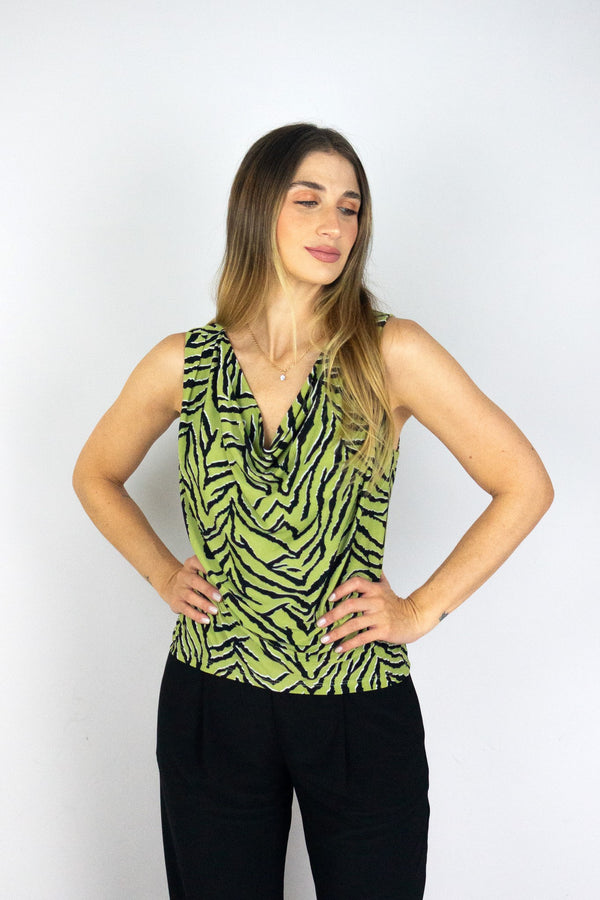 Blusa escote drapeado