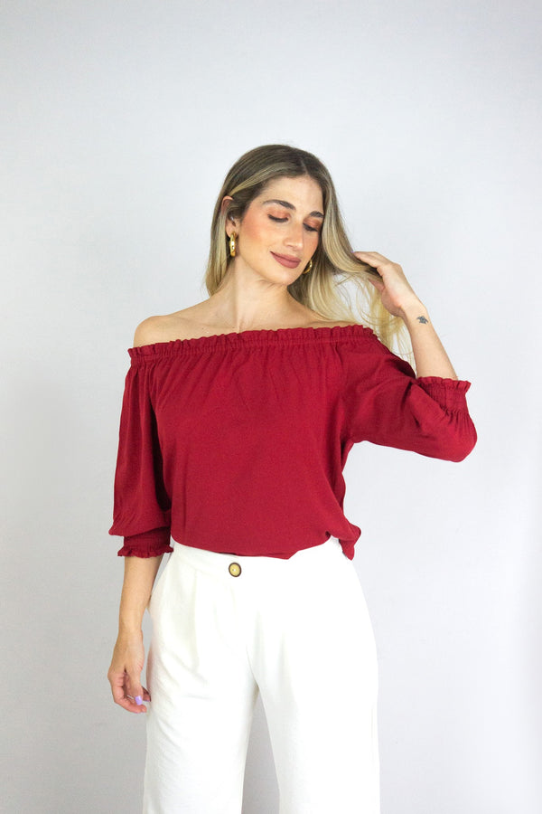Blusa campesina manga 3/4