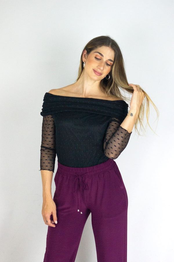 Blusa escote bandeja