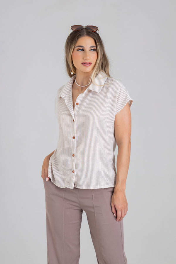 Blusa cuello camisero