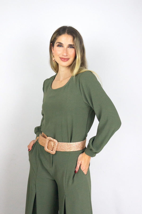 Blusa cuello redondo