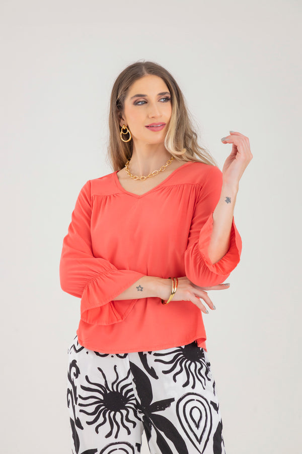 Blusa escote en V