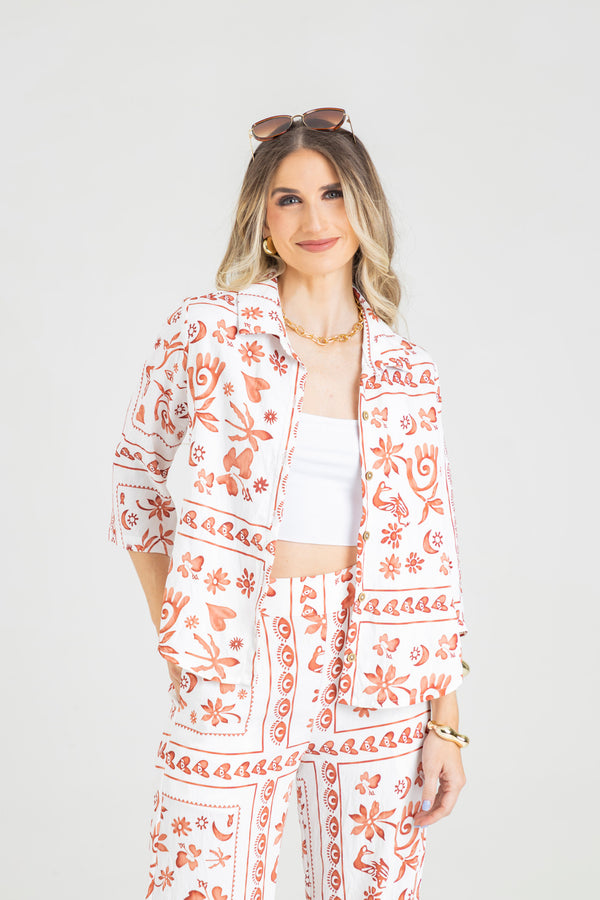 Blusa con cuello camisero