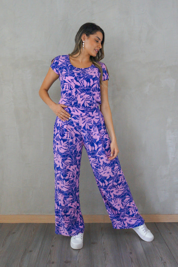 Pantalón estampado con pretina resortada