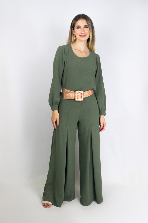 Pantalón silueta amplia con pretina
